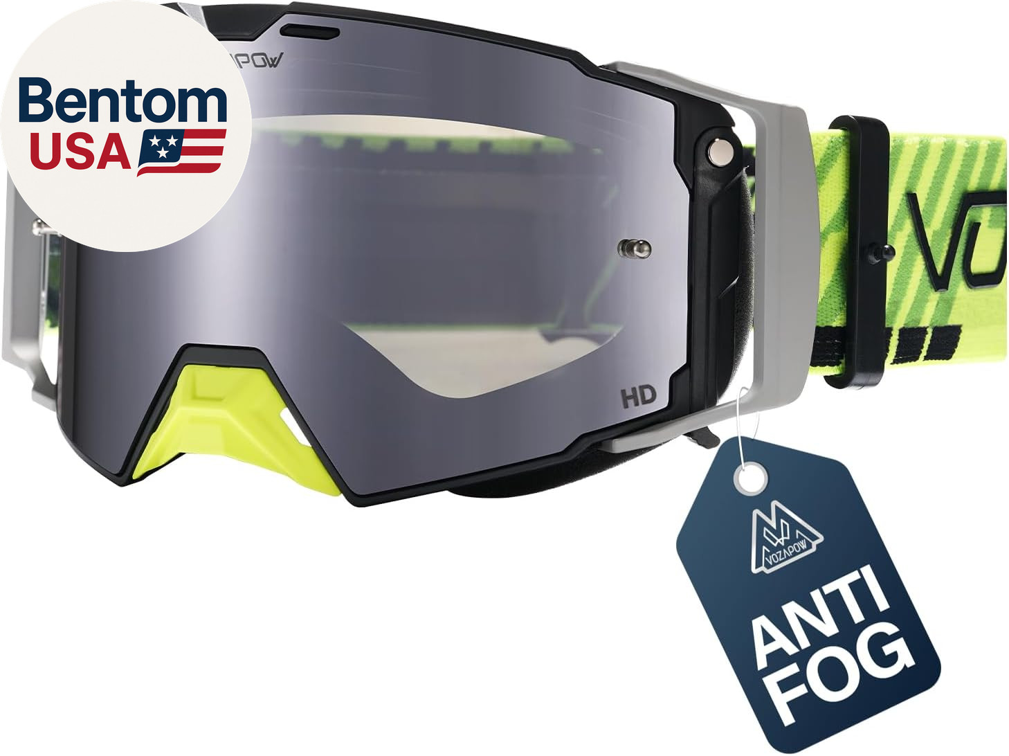 Dirt Bike Goggles over Glasses Anti-Fog, Motorcycle Protective Eyewear Motocross