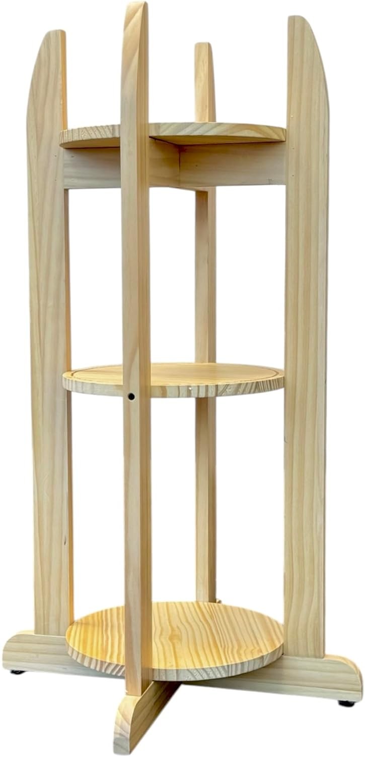 33" Tall Solid Wood Natural Varnish Durable Water Dispenser Stand For Bottle Pot