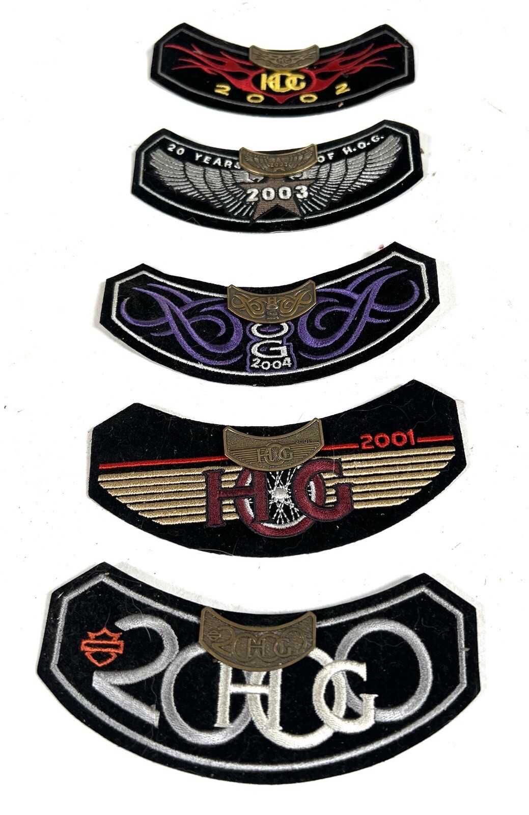 Lot Of 5 Harley Owners Group HOG Rocker Patch & Pin 2000-2004