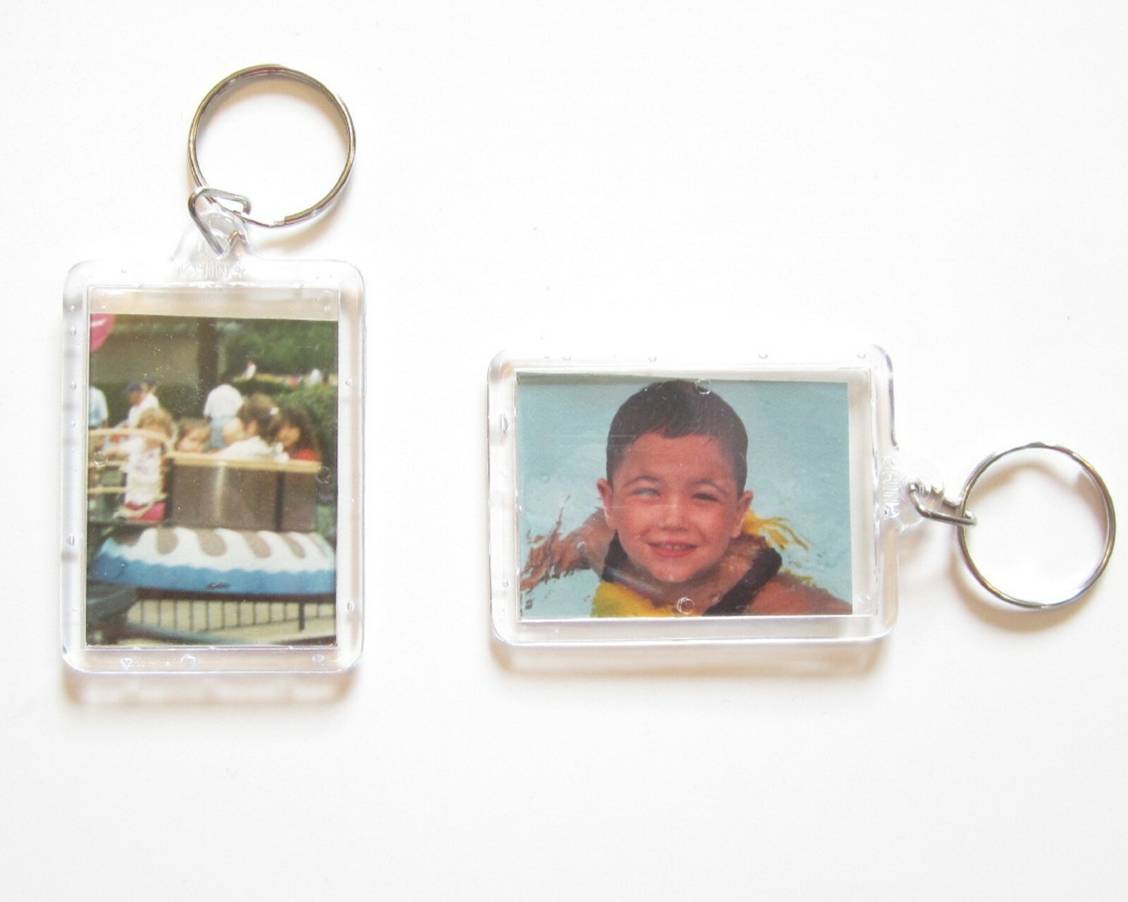 3 PHOTO FRAME KEYCHAINS KEY CHAIN CLEAR TRANSPARENT PICTURE FRAME