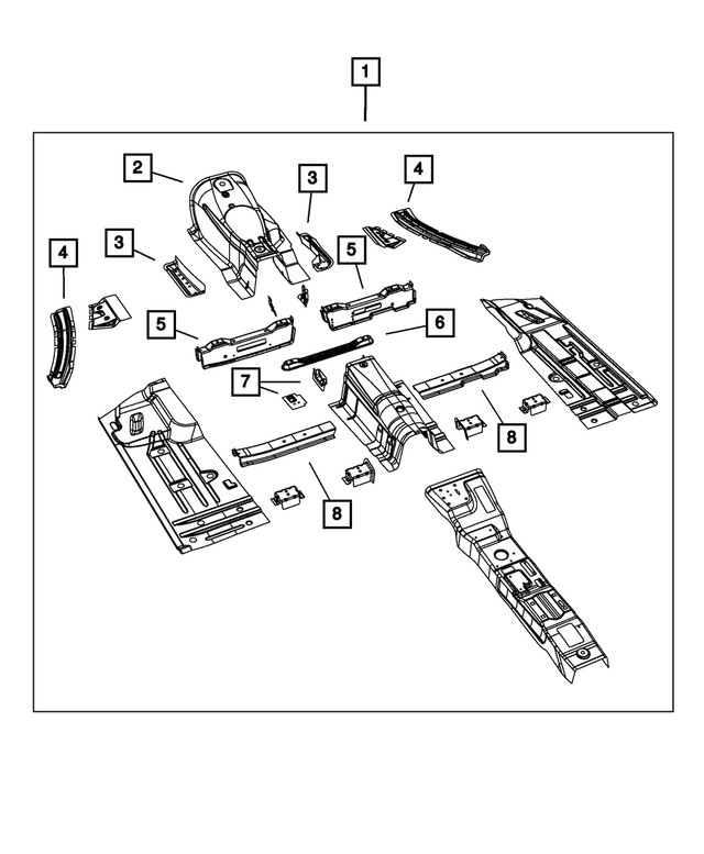 Genuine Mopar Front Side Rail Extension Right 68043924AA
