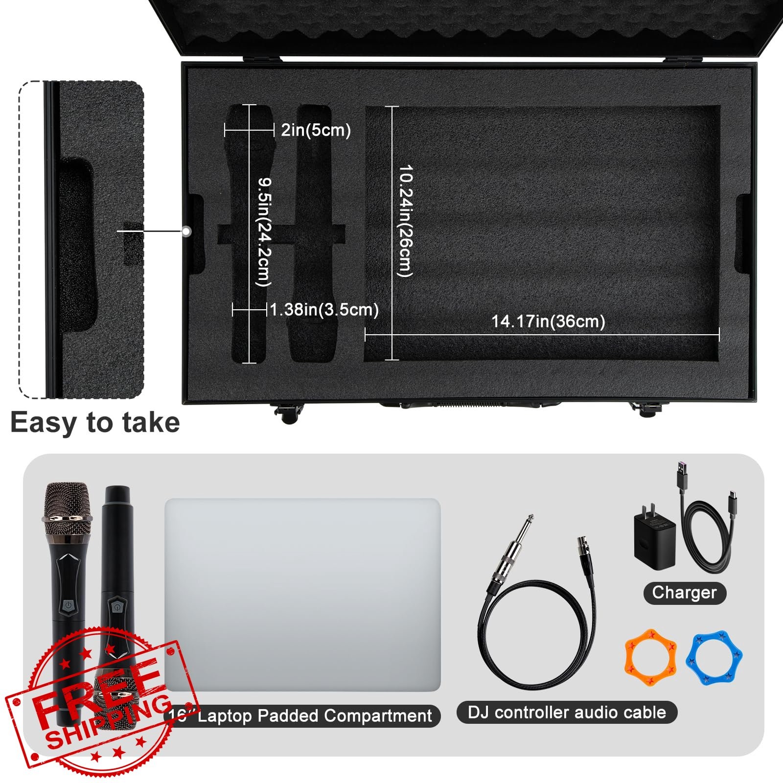 YDEPLVEO DJ Controller Hard Case DDJ-FLX4/400