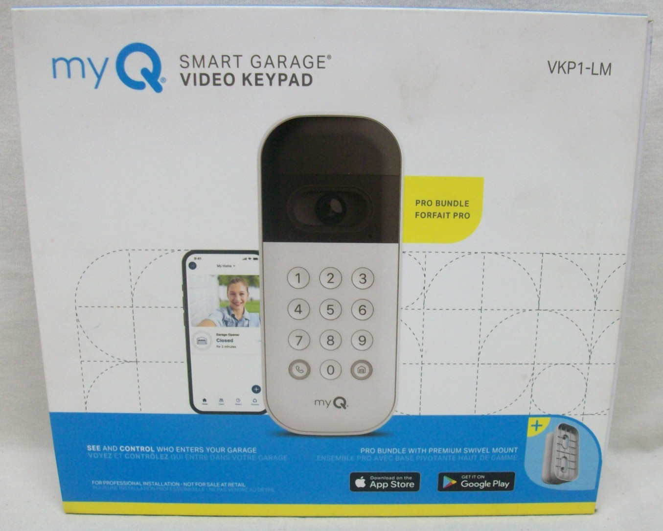 NIB Smart Garage® Video Keypad MYQ-K40TXXW with Swivel Mount Included NEW