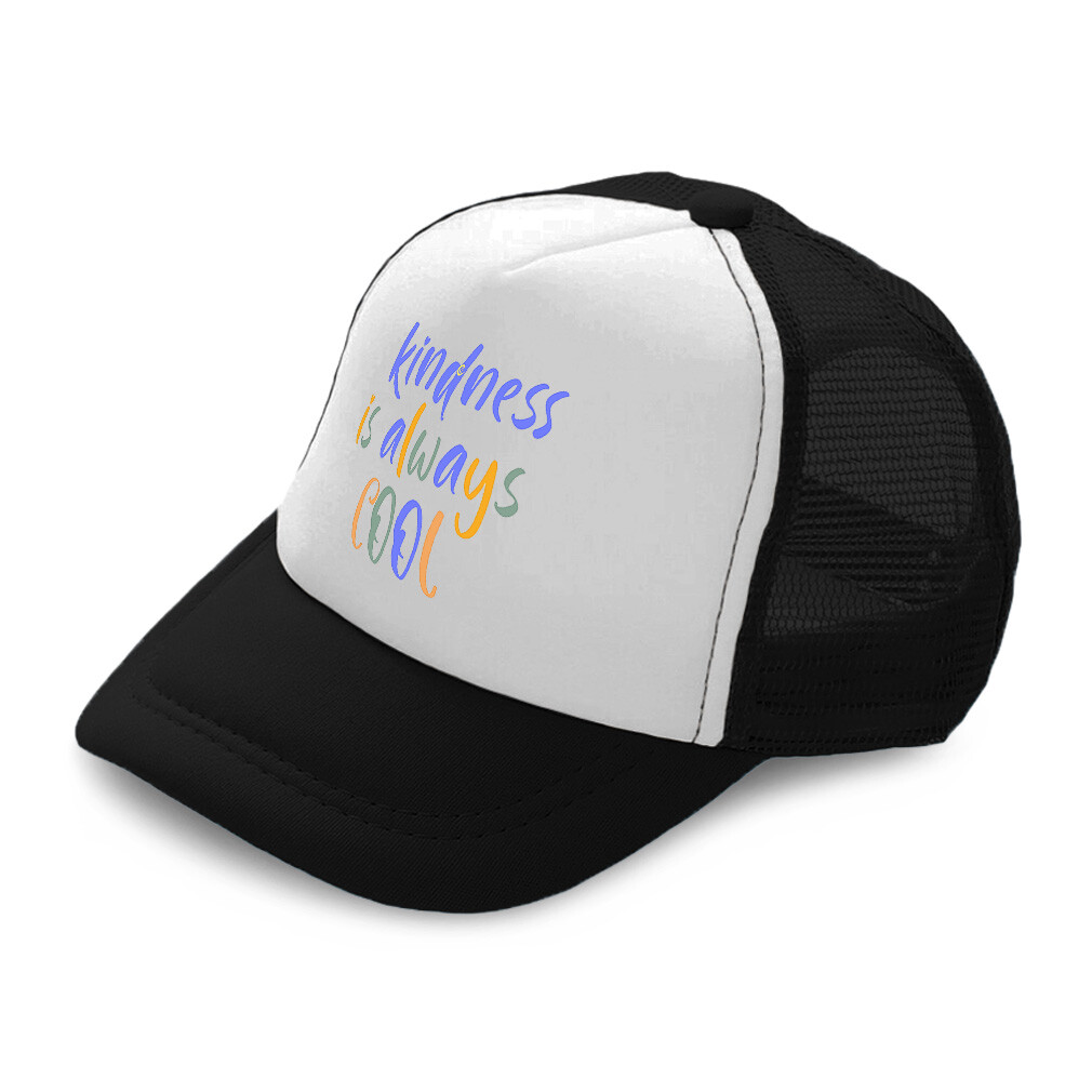 Kids Trucker Hat Kindness Is Always Cool Polyester Boys Caps & Girls Caps