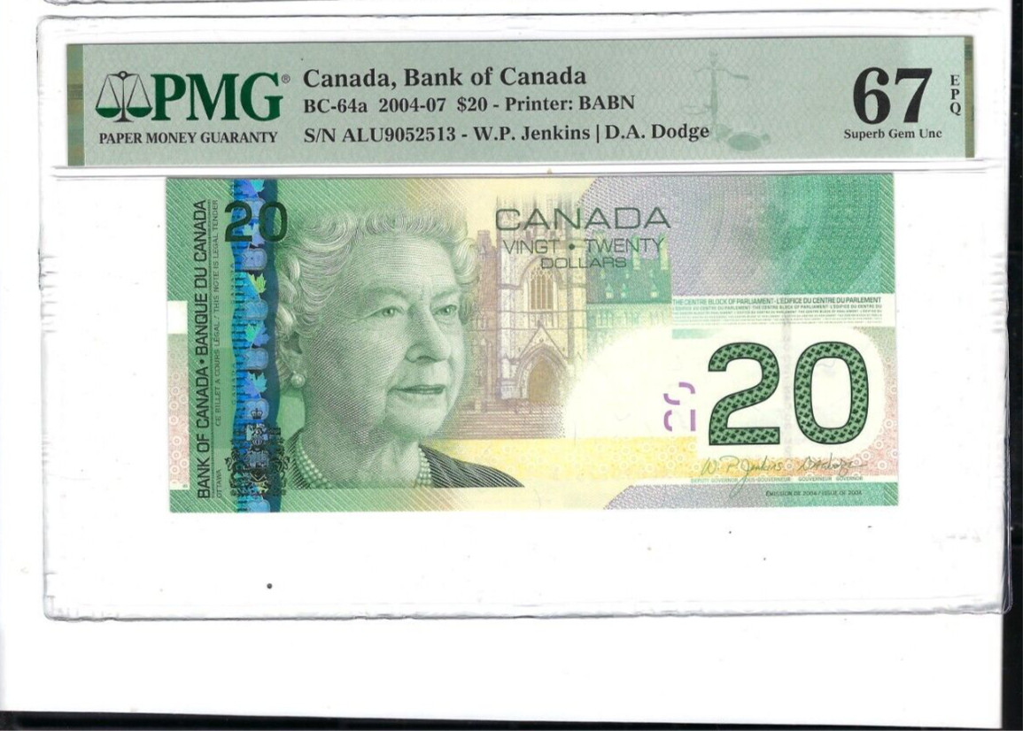Canada $20 2004 (Printed in 2005) BC-64a PMG Gem UNC 67 EPQ. (ALU)