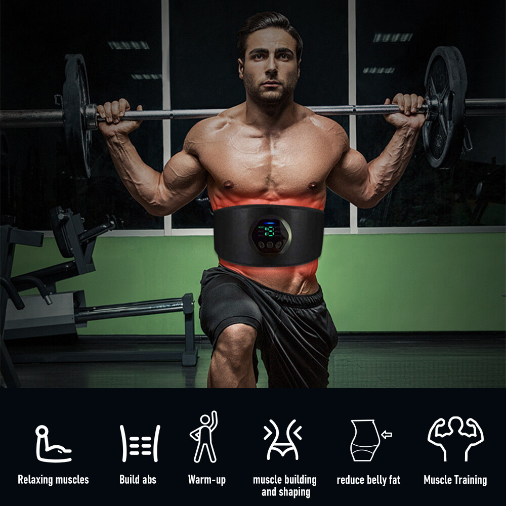 43"-59" EMS Abdominal Muscle Toning Trainer ABS Stimulator Toner Fitness Belt US