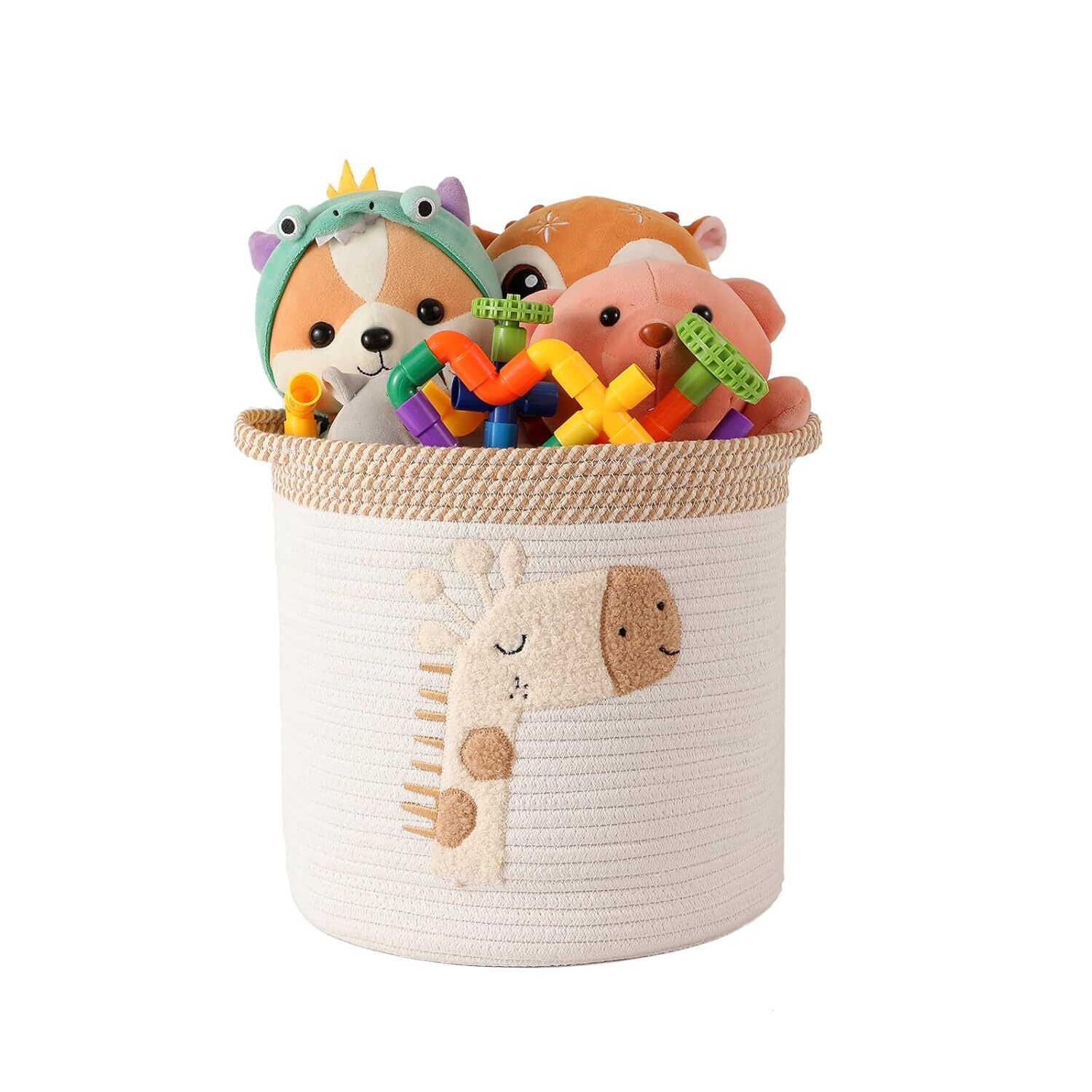 Toy Storage Baskets Woven Cotton Rope Storage Basket for Kids, Blanket Baskets