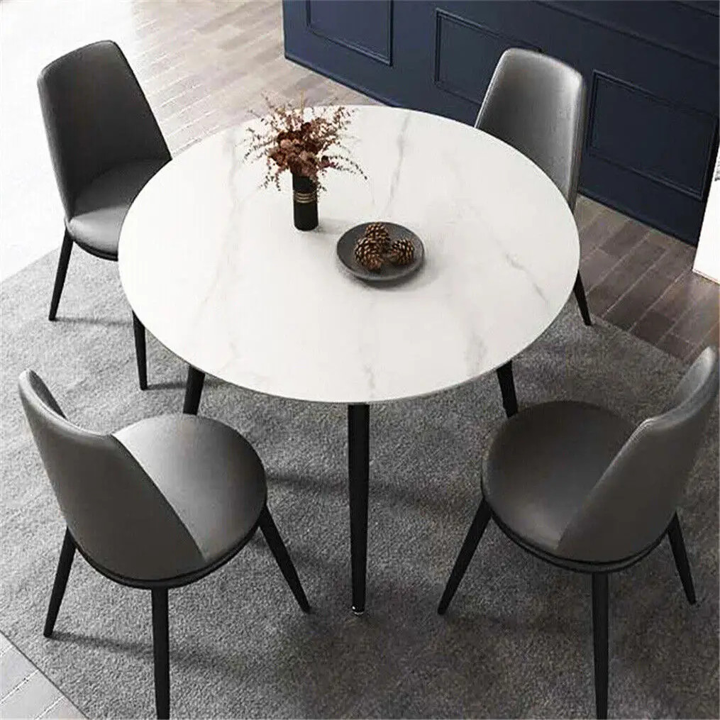 Modern Round Kitchen Dining Table Marble Top 80cm Diameter Linving Dining Room