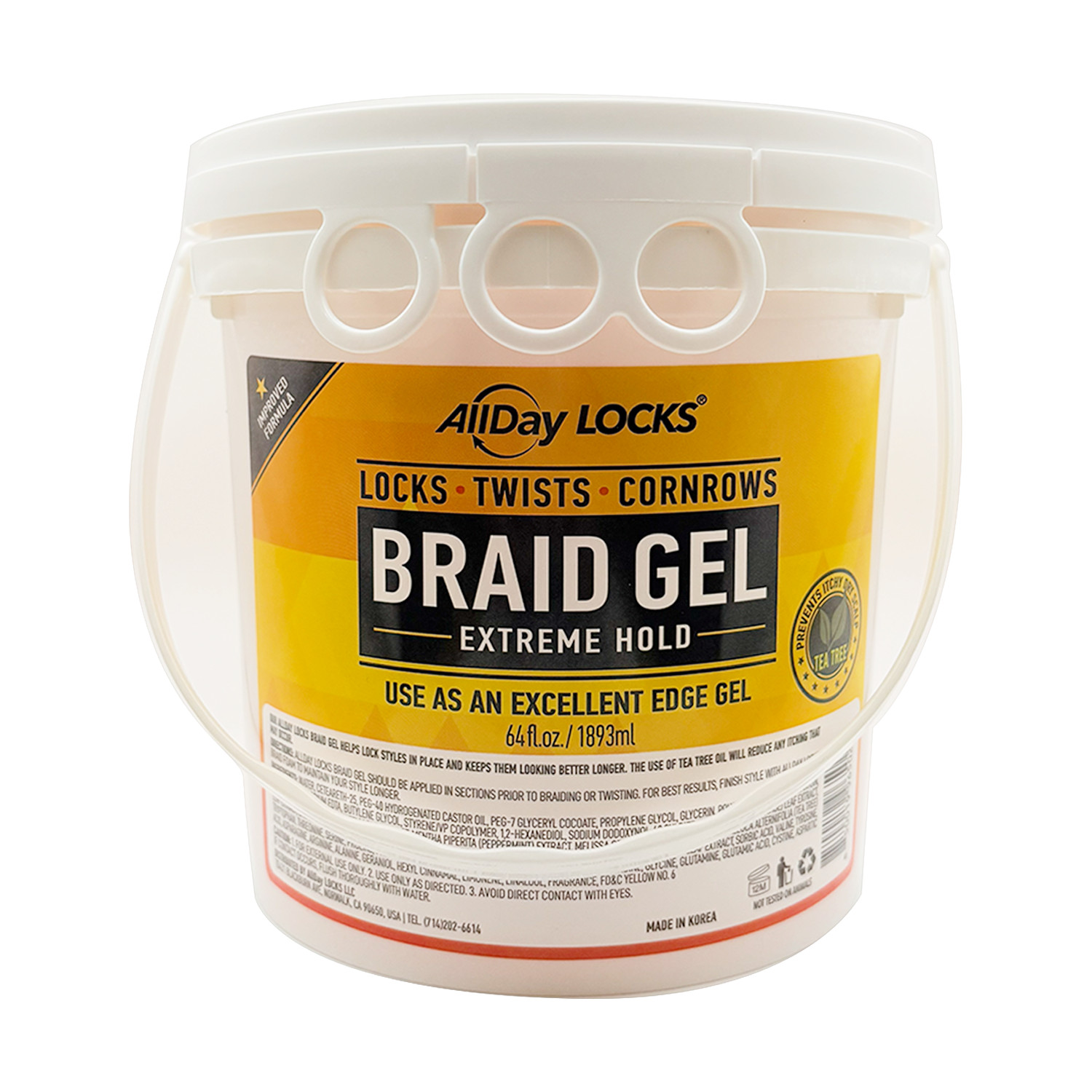Allday Locks Braid Gel Extreme Hold 64oz
