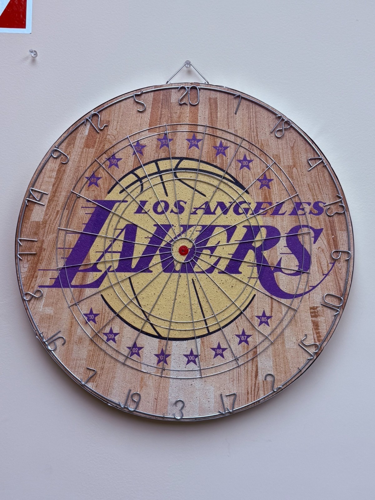 Los Angeles Lakers Dartboard Wood Wall Decor NBA Vintage Style Round