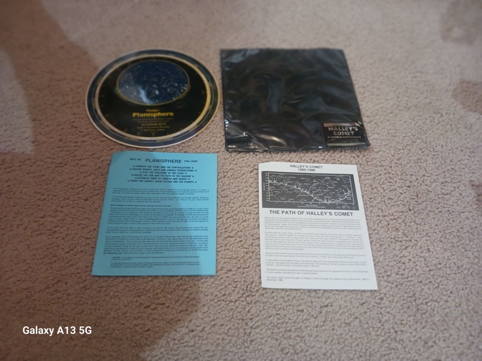 1982 Philips Planisphere Principal Stars  W/Sleeve + Instructions HALLEY'S COMET
