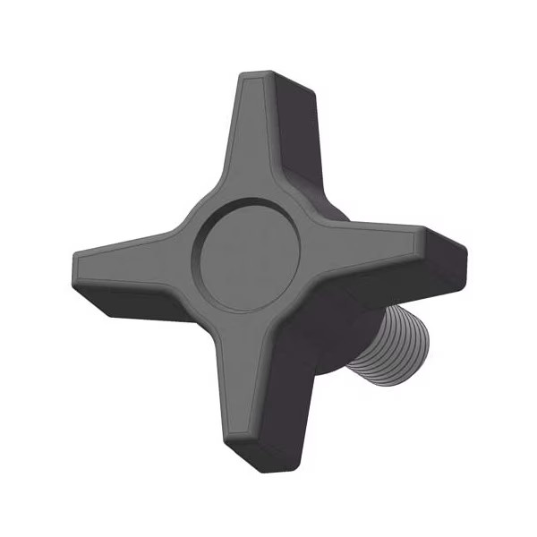Four Prong Knob with Screw, 5/16-18 Thread Size, 1.125"L, Steel Innovative