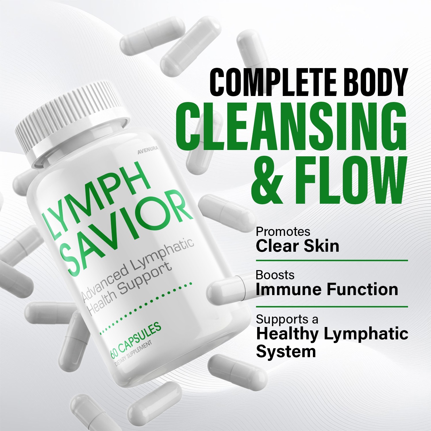 (5 Pack) Lymph Savior Capsules – LymphSavior Pill Advanced Formula Natural Blend