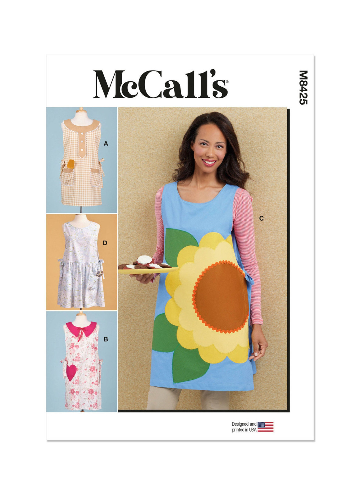 McCalls M8425 - Misses' Aprons w/ Appliques & Pockets XS-XL
