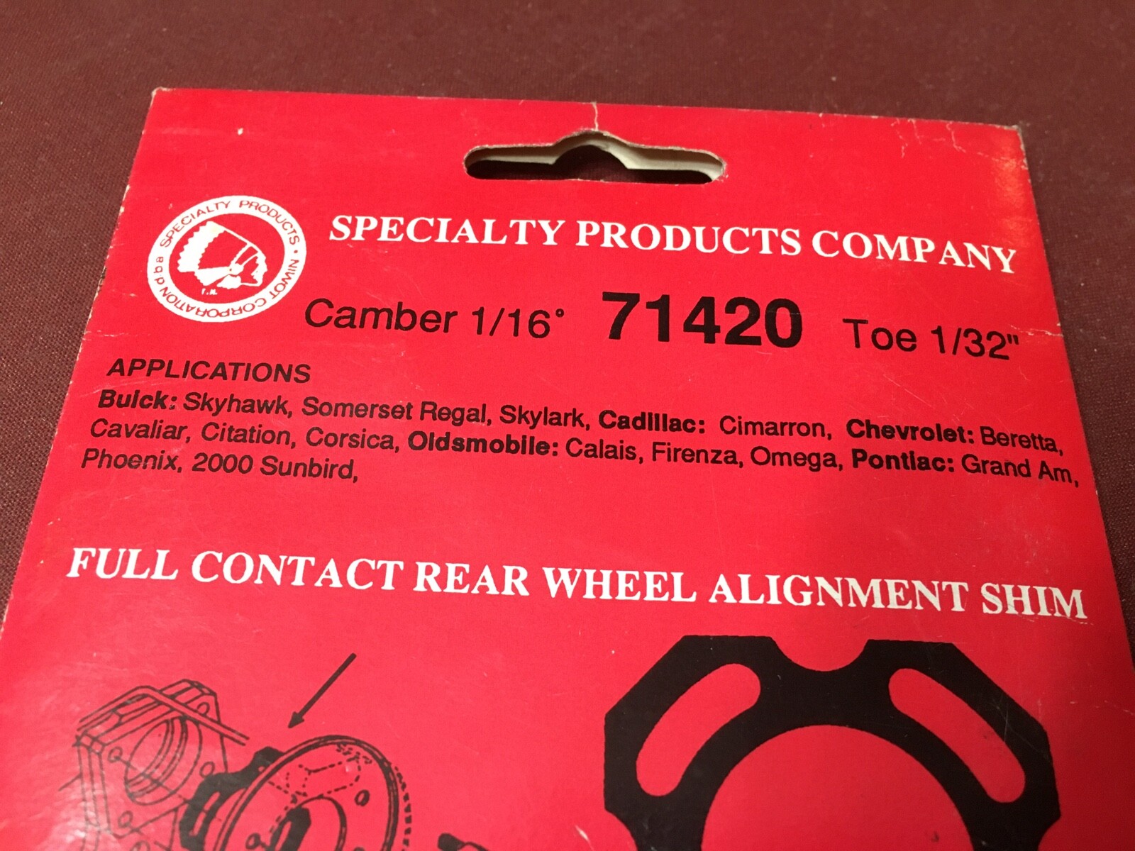(1) Specialty Products Company Rear Wheel Alignment Shim 71420