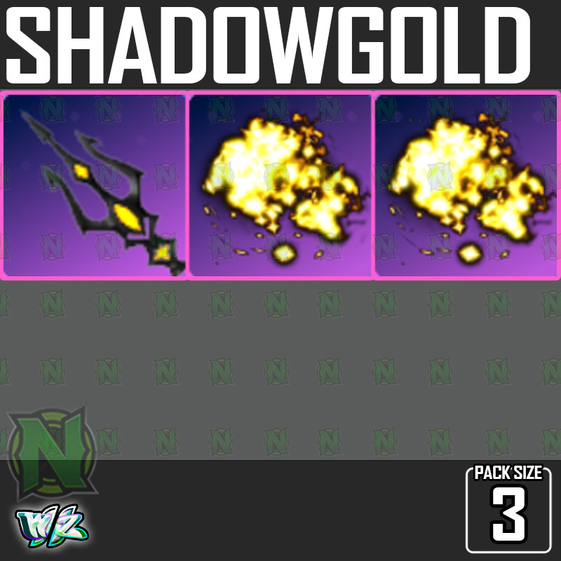 Roblox World Zero WZ - 3 PACK - SHADOWGOLD TRIDENT + 2x AURA