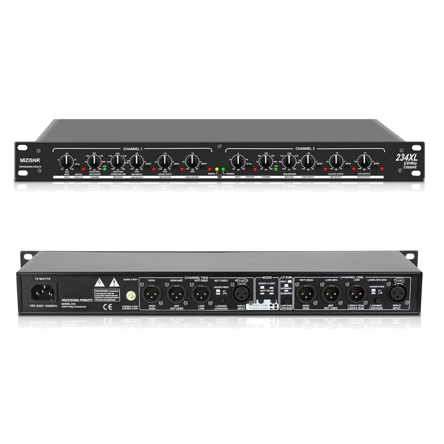 Professional Audio Sound Processor XLR In/Out Crossover-~