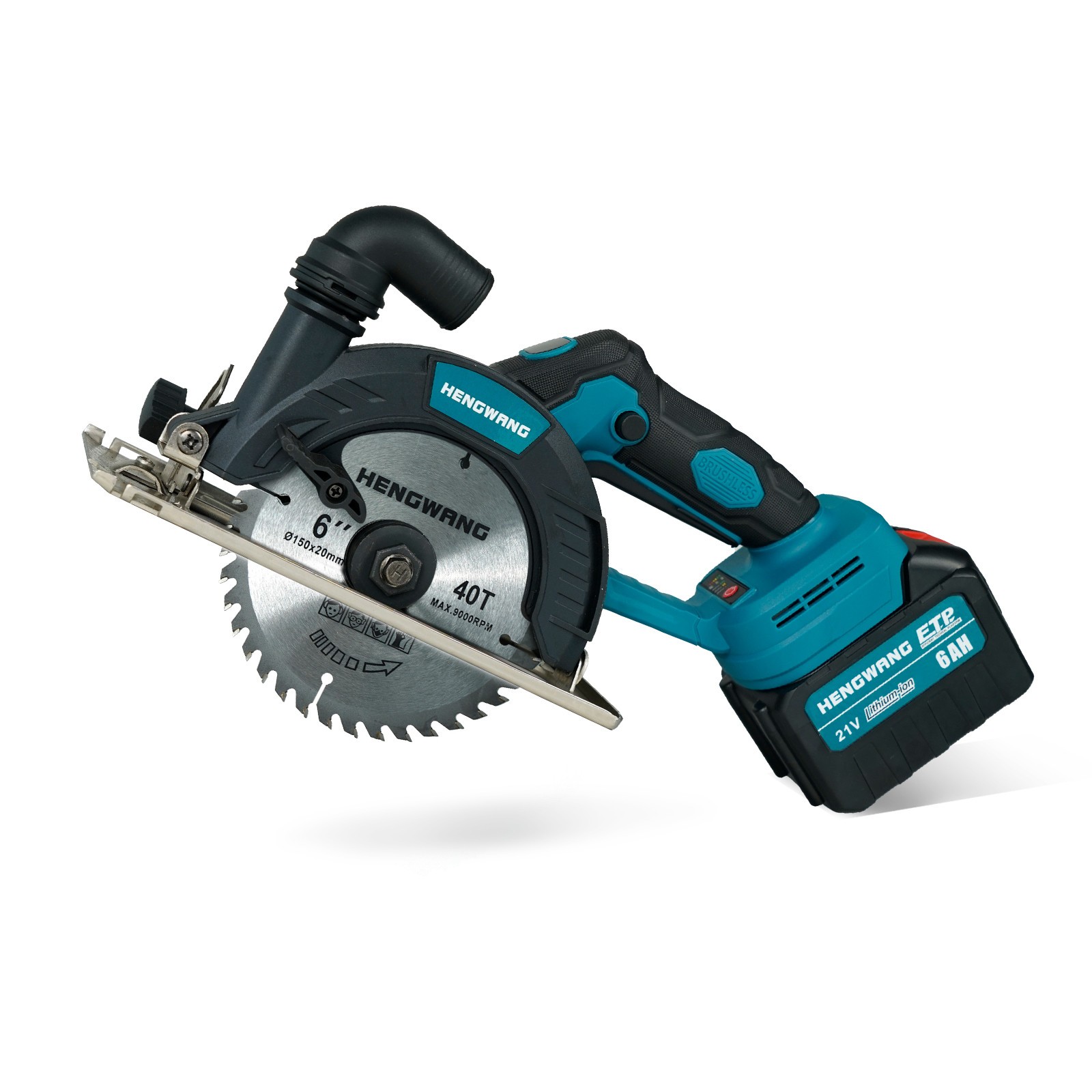 21V 6-1/2" Cordless Circular Saw Kit with 2 Batteries & 2 Blades, Compact Power