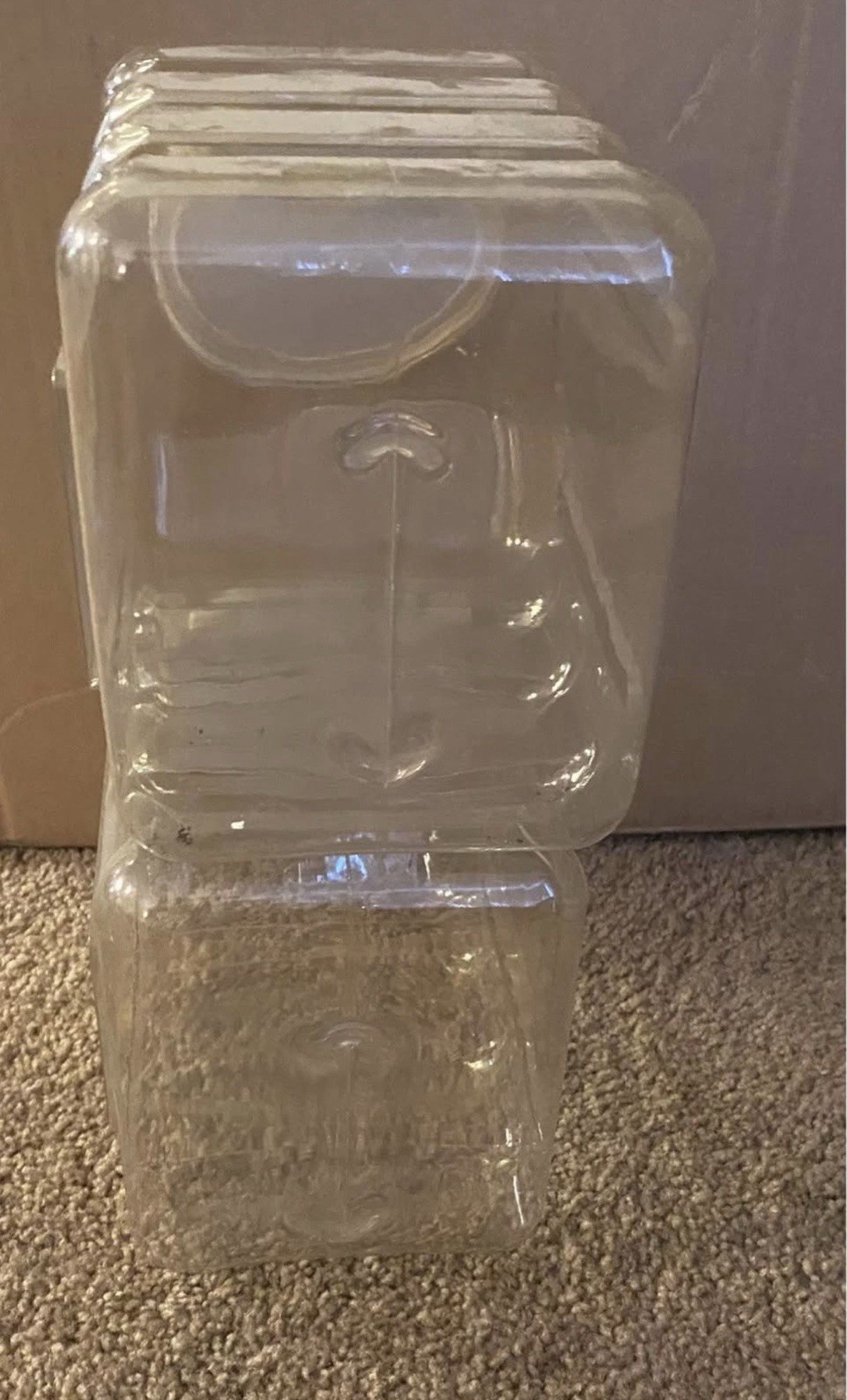 Clear PVC Stackable Containers With Snap On Lid Set Of 2