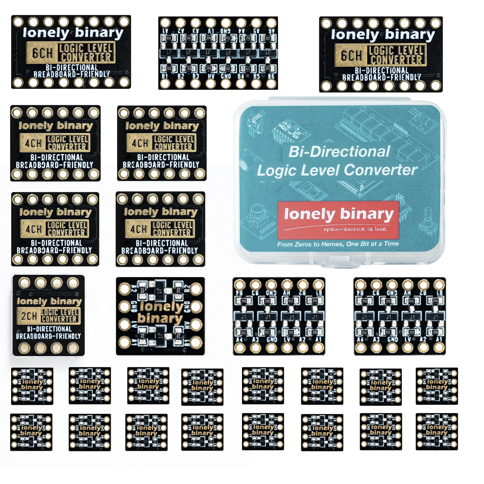 27 Pcs Logic Level Converter Kit - Multi-Channel Bi-Directional 3.3V to 5V Sh...