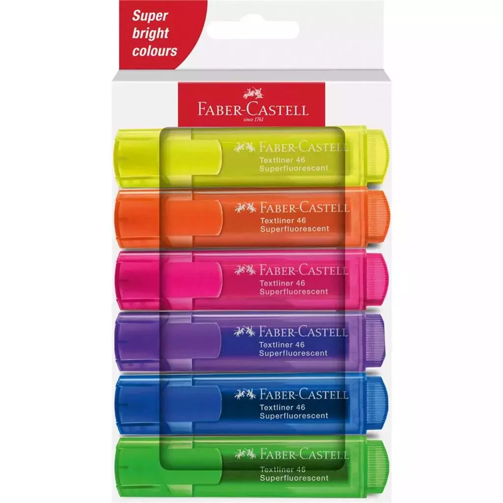 4005402546466 Zakreślacz neonowy 6 kolorów FABER CASTELL Faber Castell