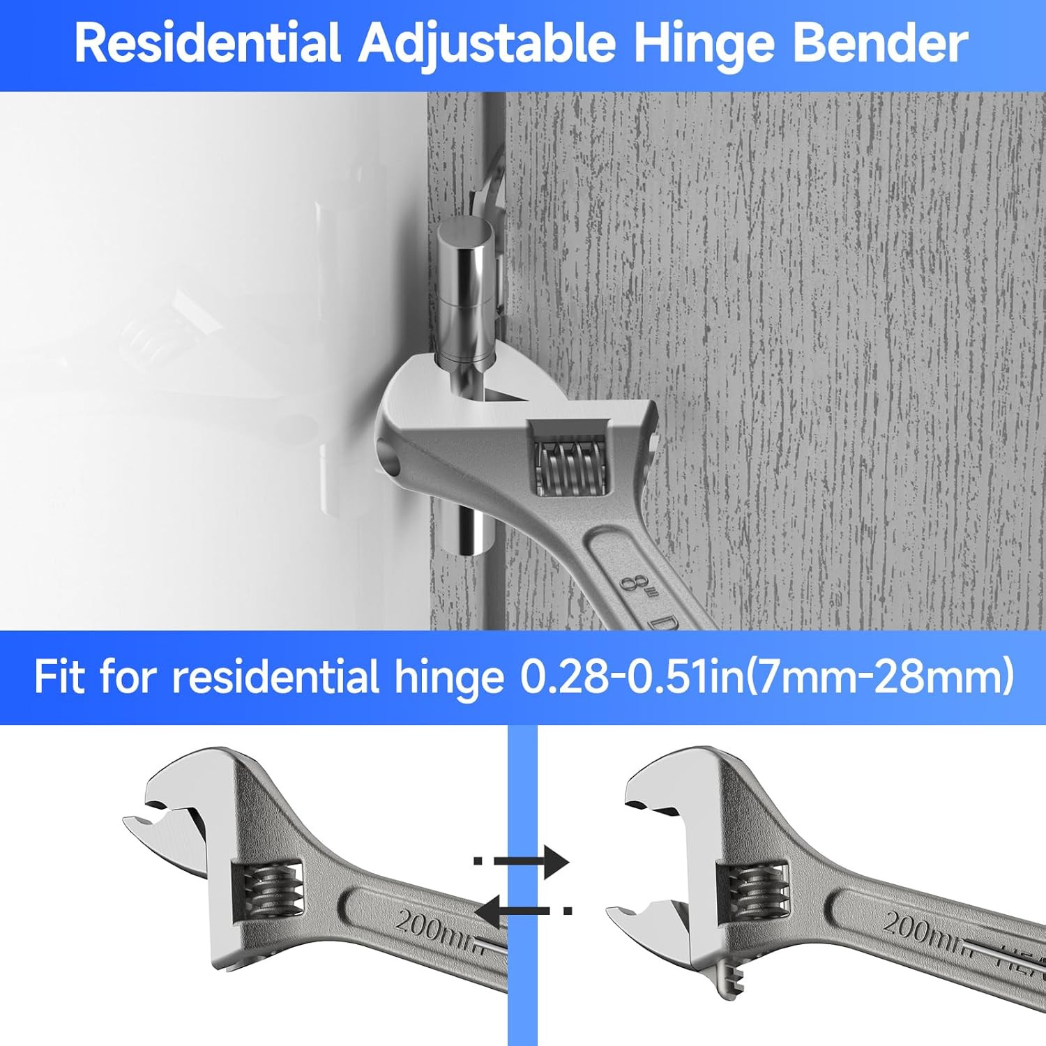 Knuckle Bender Adjustable Door Hinge Tool with Built-In Hinge Pin Remover, Heavy