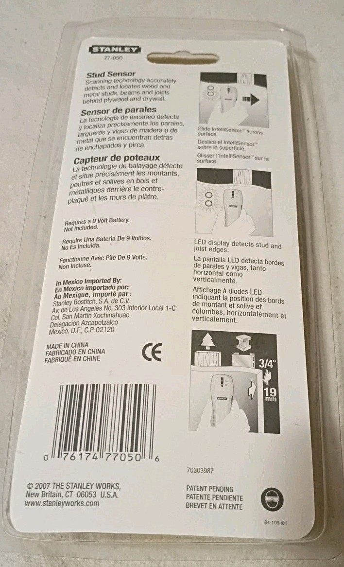 STANLEY S50 EDGE DETECT STUD FINDER DETECTOR 77-050HD A5