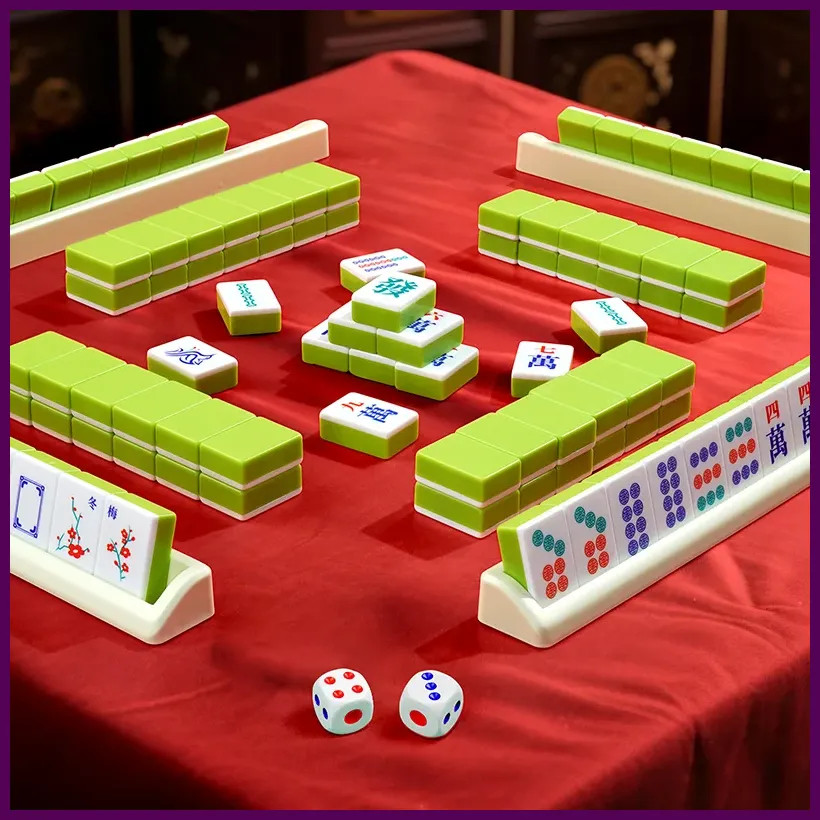 144-piece mahjong set, portable travel mahjong, table game for gatherings