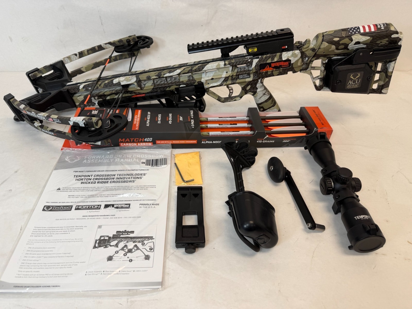 Wicked Ridge Invader M1 Crossbow with ACUdraw Cocking Device Peak XT -FREE S/H