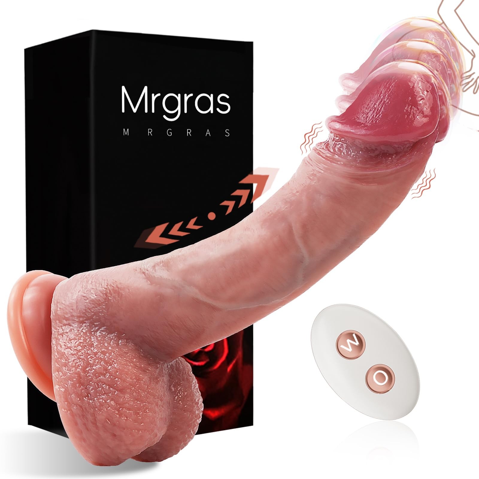 Mrgras Sex Toys Thrusting Dildo Vibrator, 3 Pulsation Thrusting & 5 Vibration...