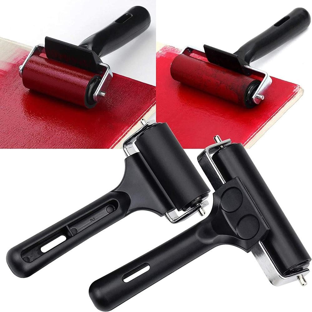 Soft Rubber Brayer Roller Tweezers Remover Set Printmaking Tool