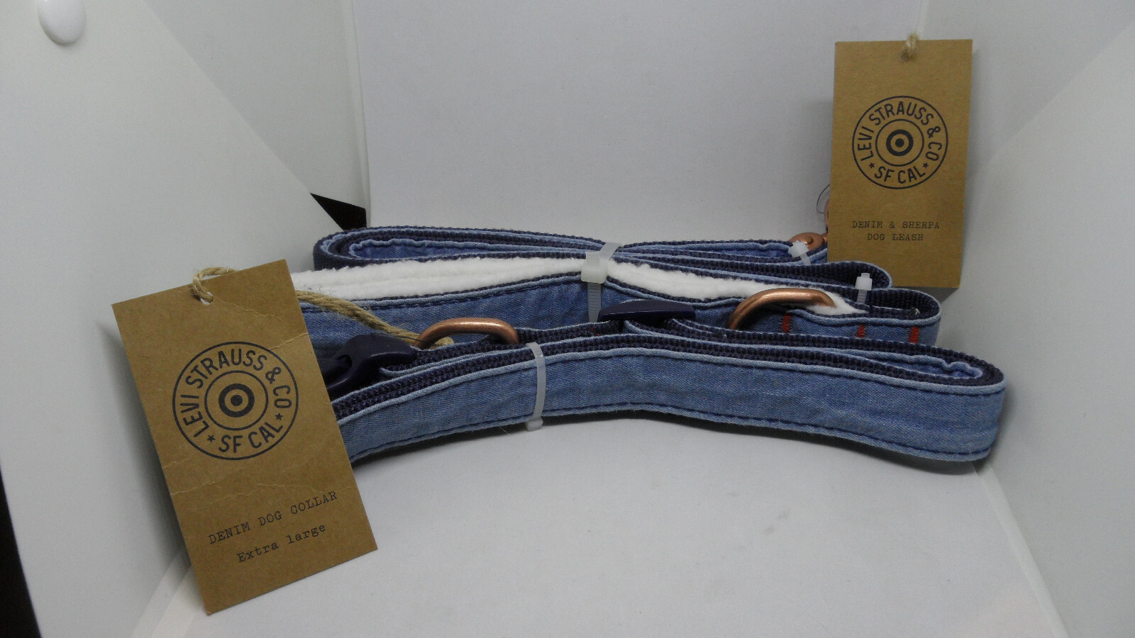 Levi's Strauss Denim Dog Leash & XL Dog Collar