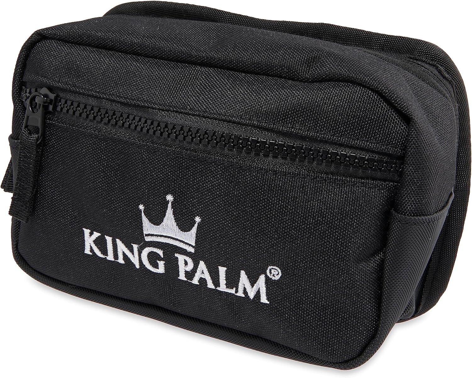 KING PALM | Canvas Travel Pouch | Durable Toiletry Bag | Black | 8 x 5 Inch
