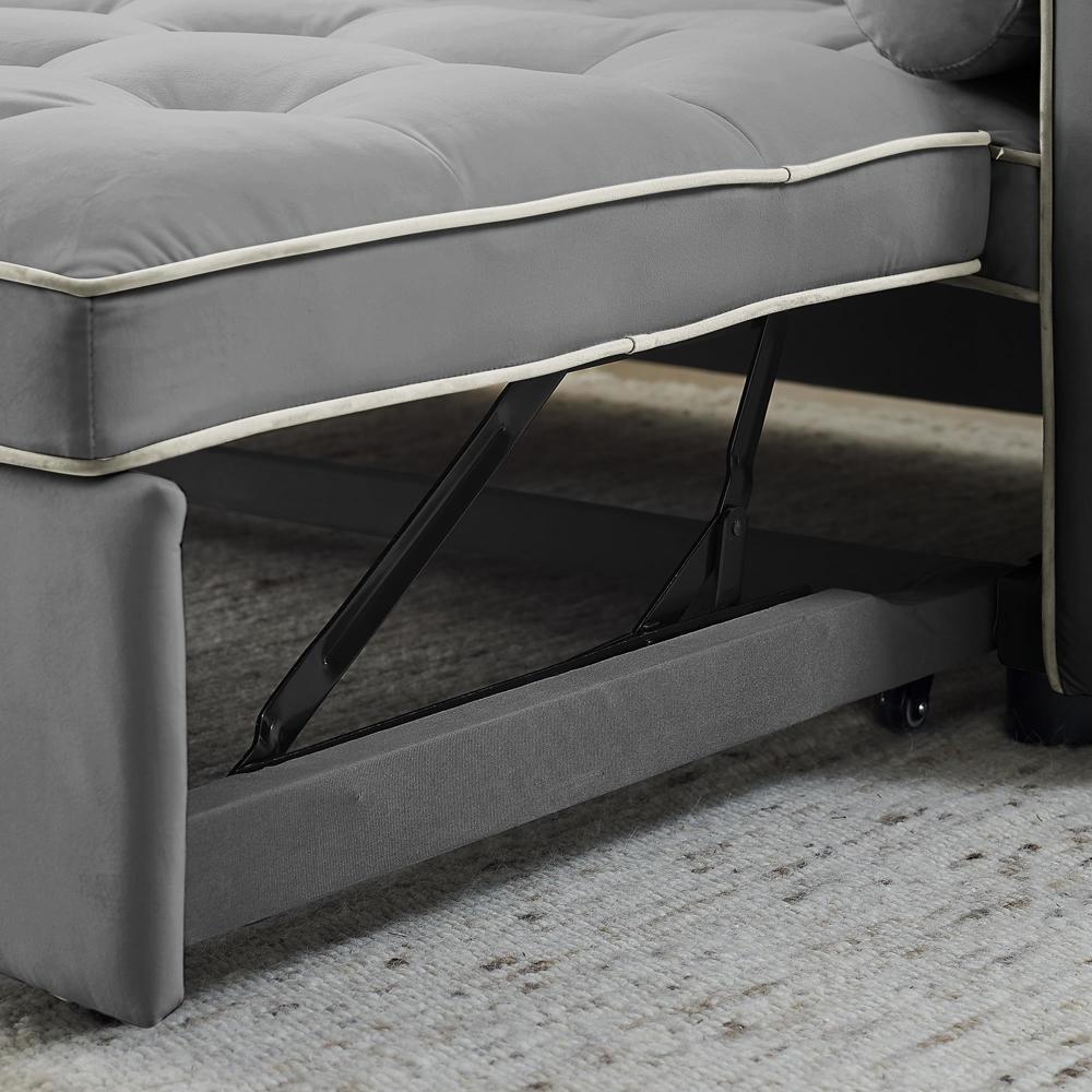 55.5" Pull Out Sleep Sofa Bed 2 Seater Loveseats Sofa Couch with side pockets