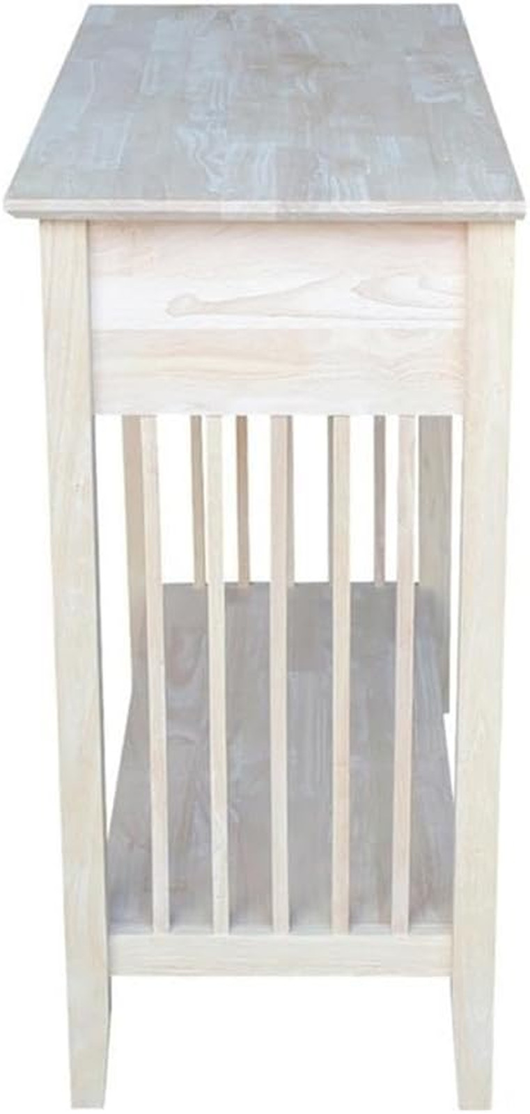 International Concepts Unfinished Wood Mission Styled Console