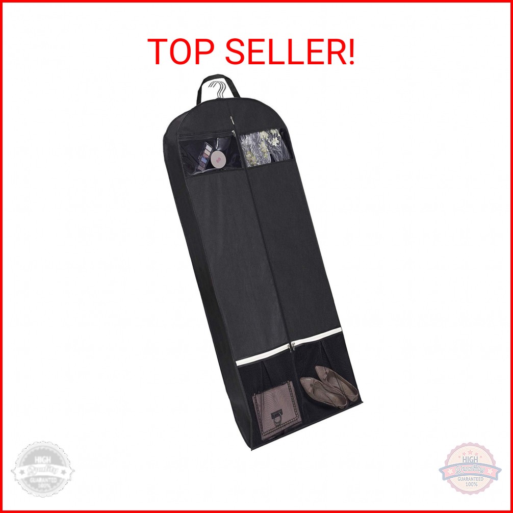 KIMBORA 54" Trifold Dress Garment Bags for Travel Gusseted Suit Cover with 2 Lar