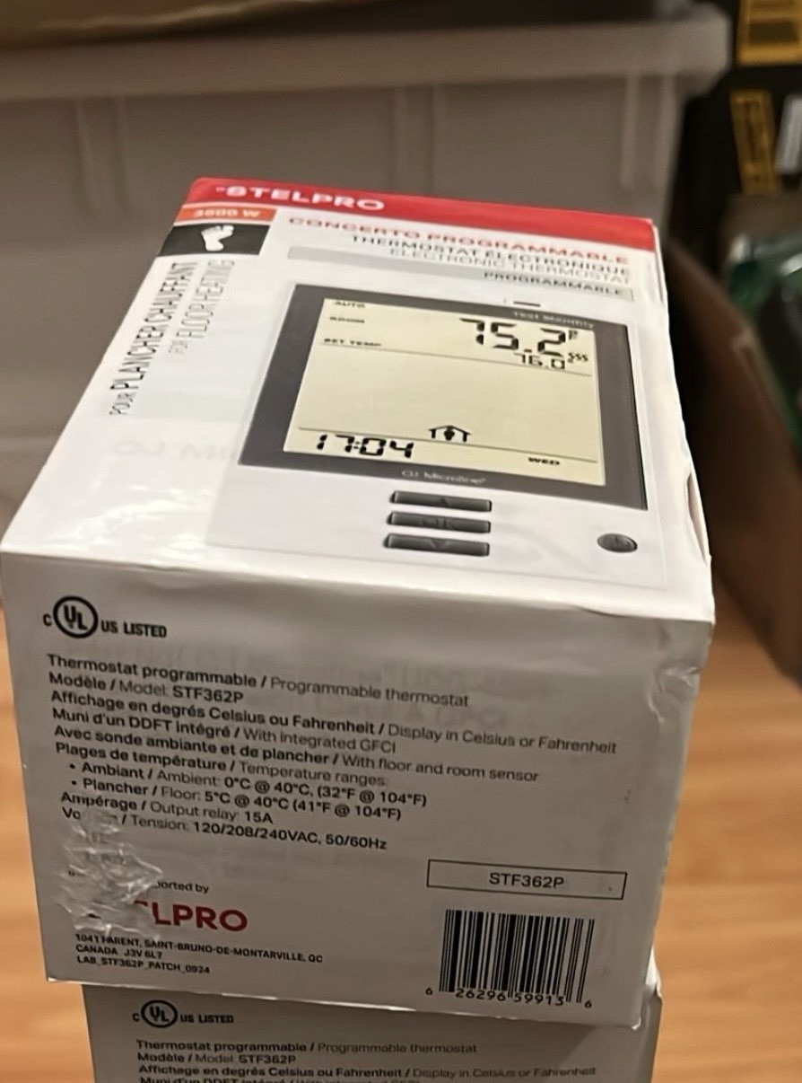 Stelpro CONCERTO Smart Programmable Floor Heating Thermostat - STF362P
