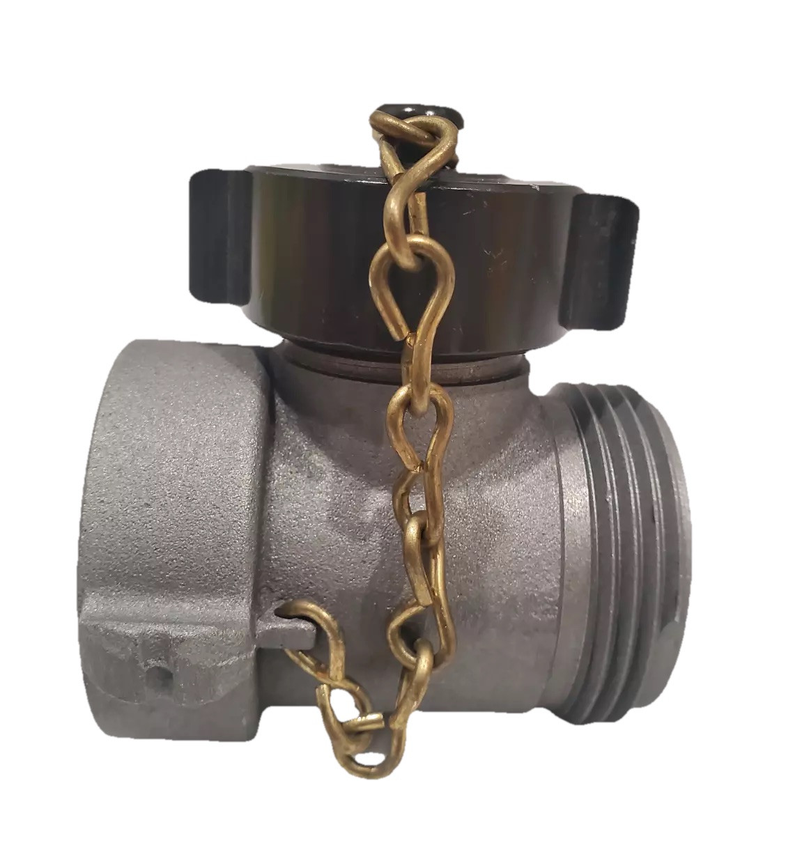 Hose Line Tee 1.5" NH x 1" NPSH With Cap - No Shutoff
