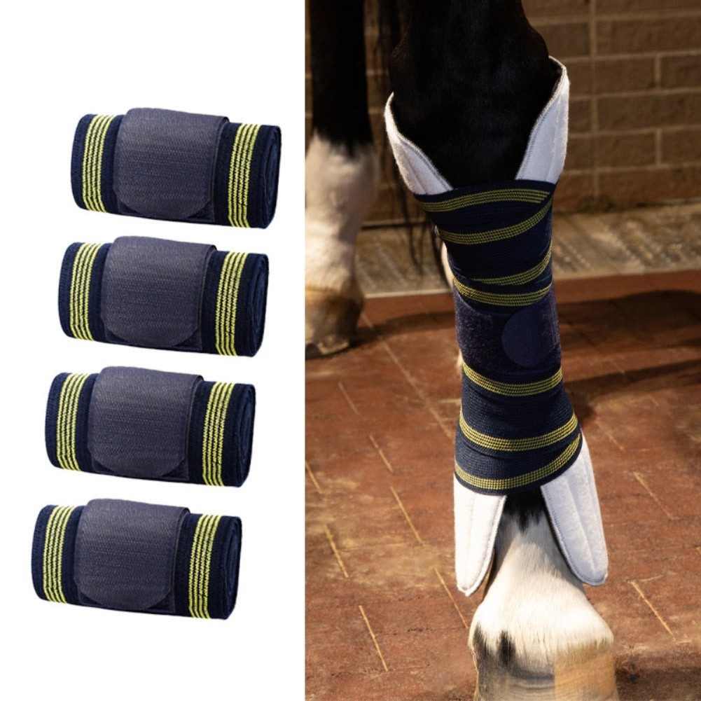 Set of 4 Horse Leg Braces 180x10cm for Compression and Movement Stability