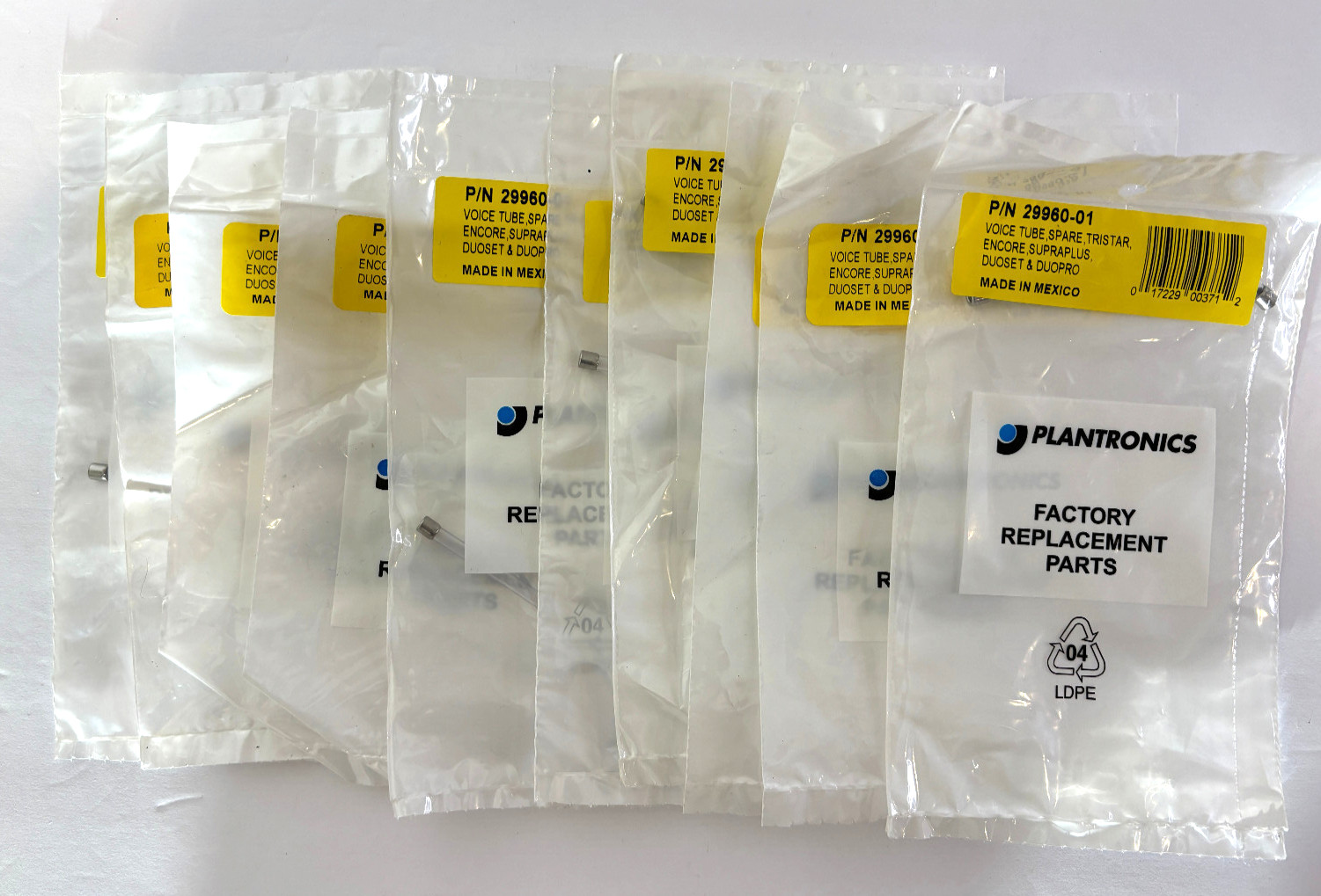 Lot of 10 Plantronics 29960-01 Clear Replacement Voice Tubes NEW SEALED