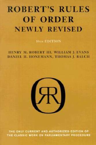 Robert's Rules of Order (Newly Revised, 10th Edition) - Paperback - VERY GOOD