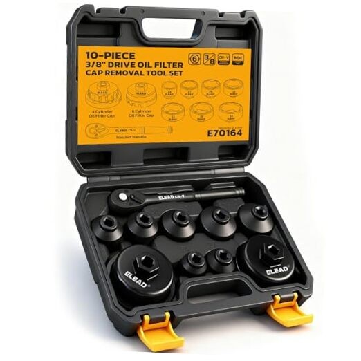 10-Piece Oil Filter Socket Wrench Set, 3/8" Drive Metric Cap Oil Filter
