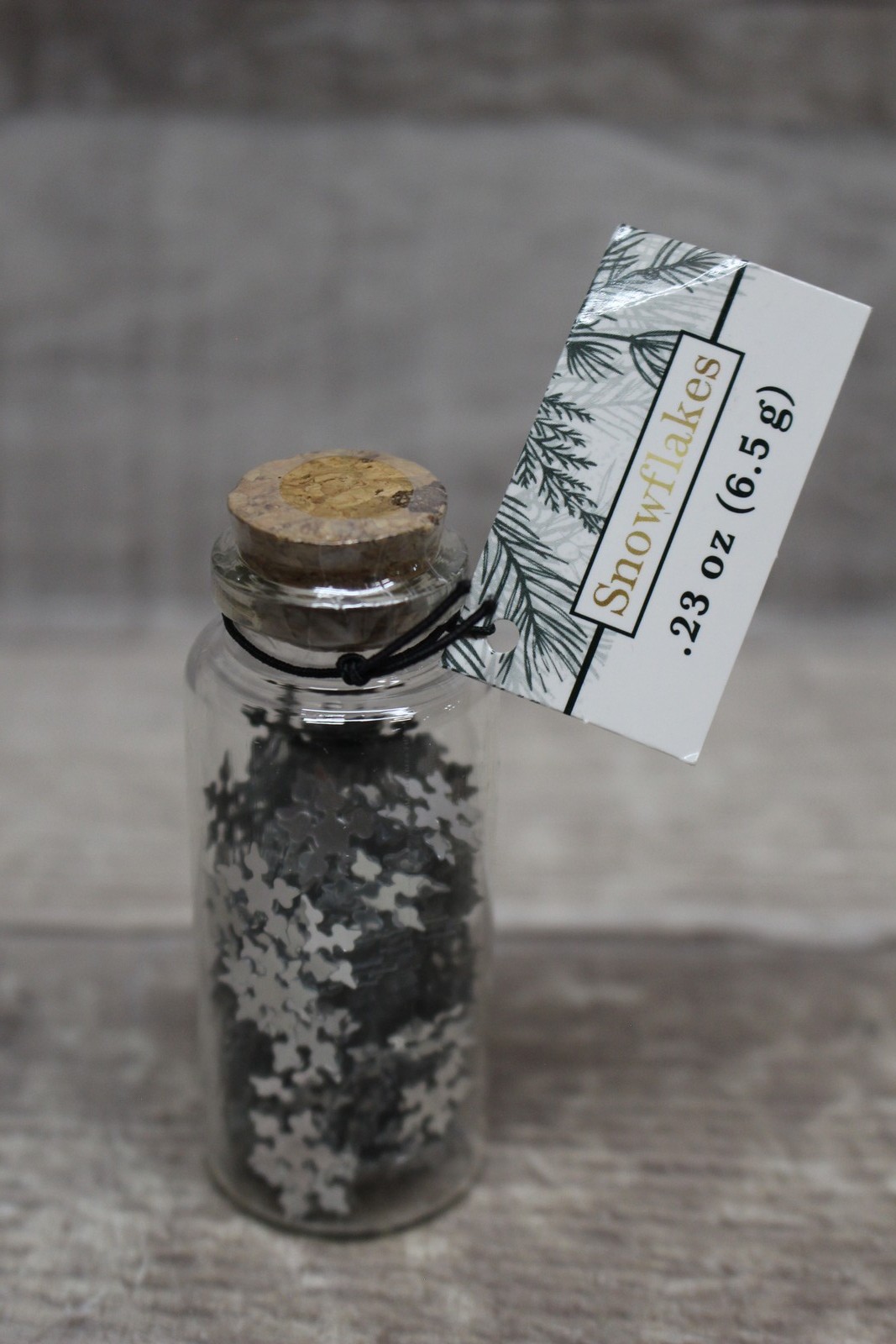 Snowflake Shaped Confetti/Glitter In Glass Tube For Holiday Projects - New