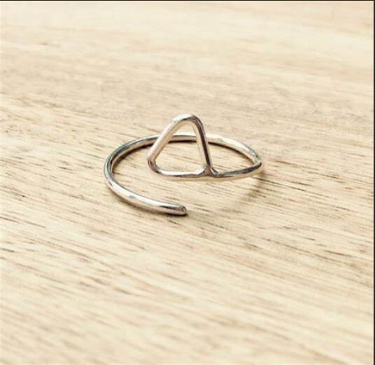 Solid Metal Geometric Adjustable Triangle Open Women's Toe Ring 925 Silver
