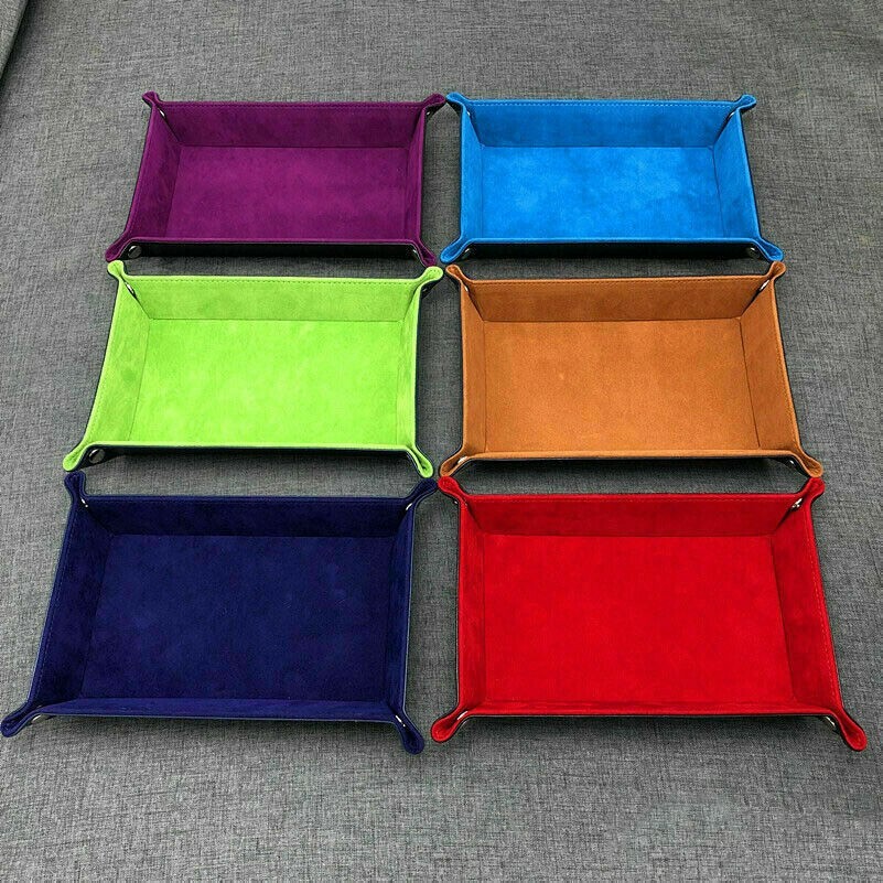 Rectangle PU Leather Dice Plate Bar Nightclub Game Board Gift Storage Tray