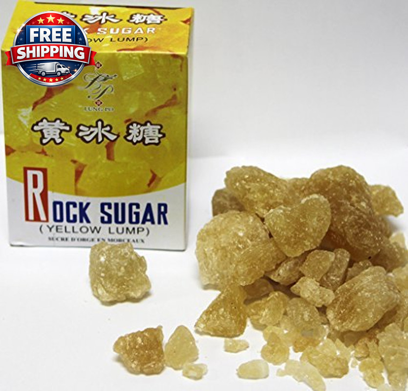 黄冰糖  Rock Crystals Candy Sugar (Yellow Lump Raw Cane Sugar) 16Oz X3Pk