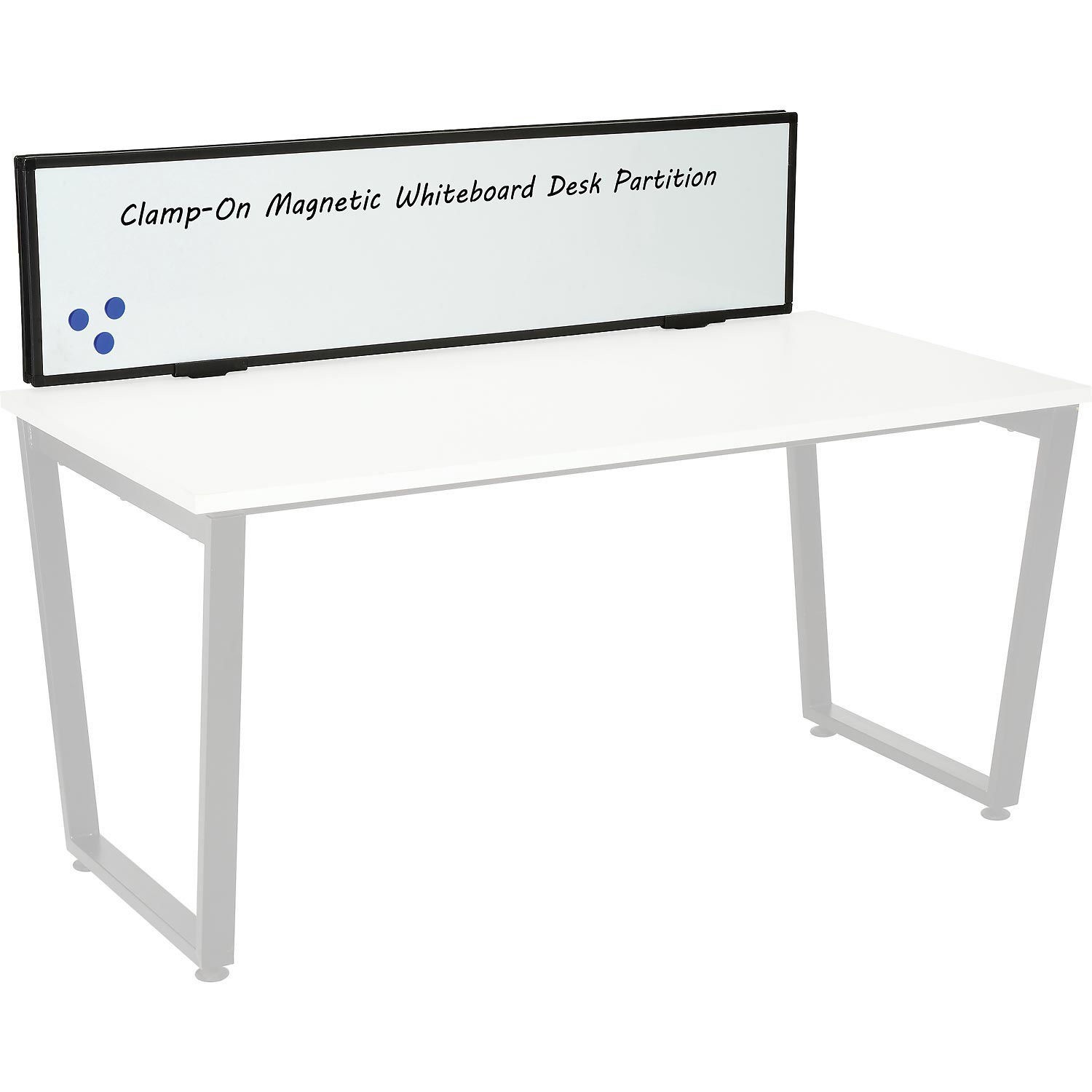 56"W x 16"H Universal Clamp-On Desk Partition Magnetic Whiteboard