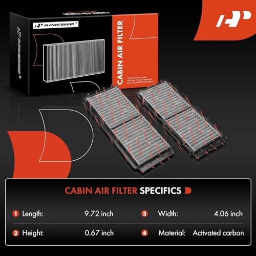 4-PC Cabin Air Filter with Activated Carbon Compatible with Mazda Models - 3