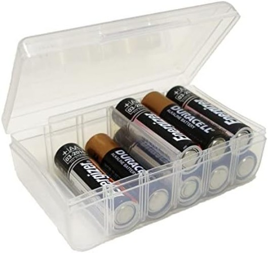 Effortless Battery Management: 12 AA Organizer Case for Crafts & Home Use