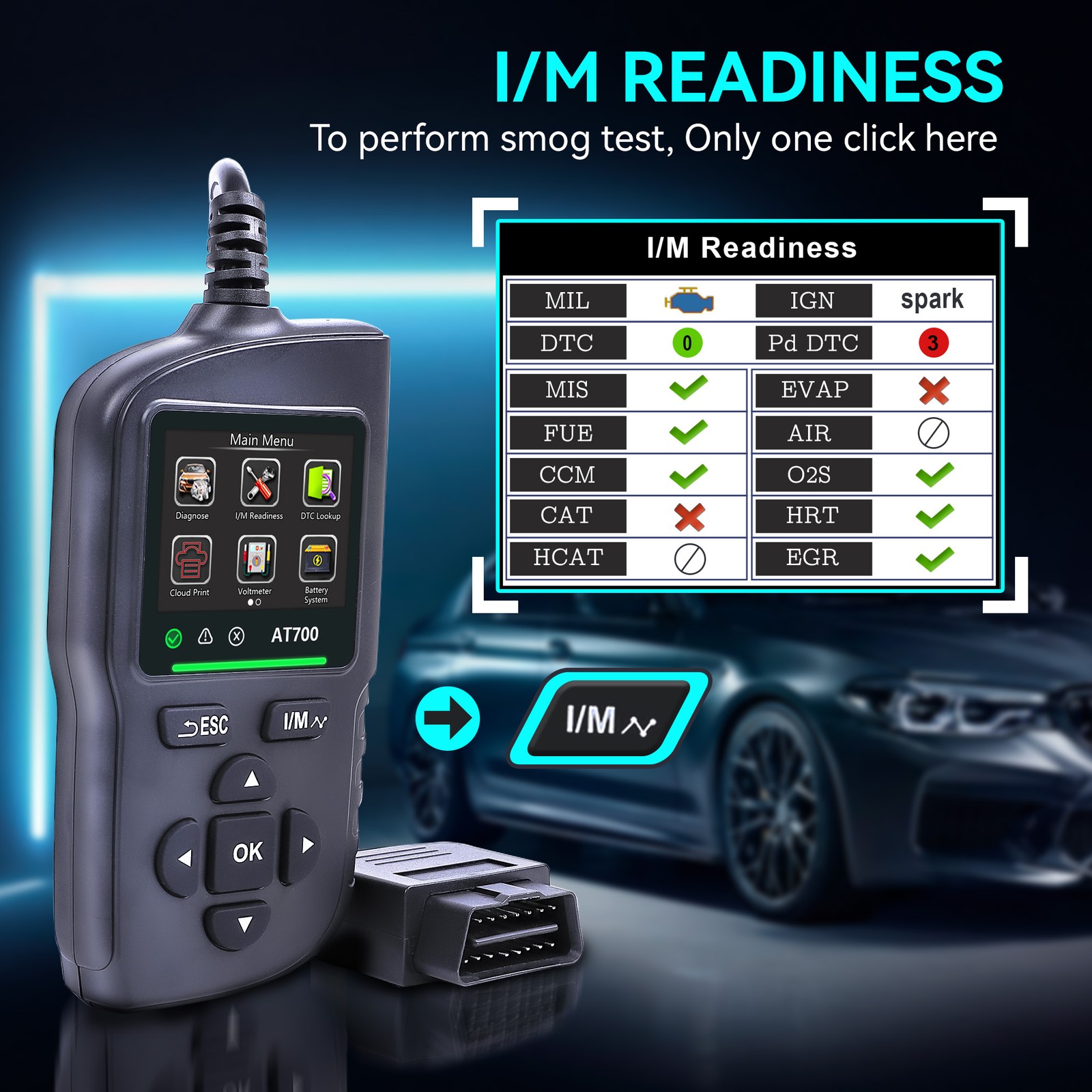 AT700 OBD2 Scanner Code Reader Car Diagnostic Scan Tool Check Engine Fault USA